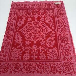 Vintage Style House Sculpted Pink Red Bath Towel